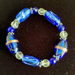 beautiful blue beaded bracelet